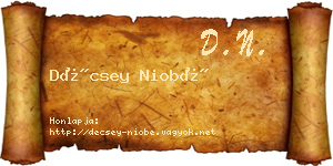 Décsey Niobé névjegykártya